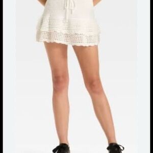 Wild Fable White Crochet Mini Skirt